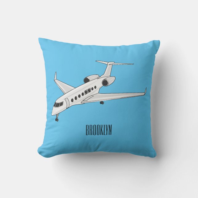 Coussin Illustration de jet privé (Recto)