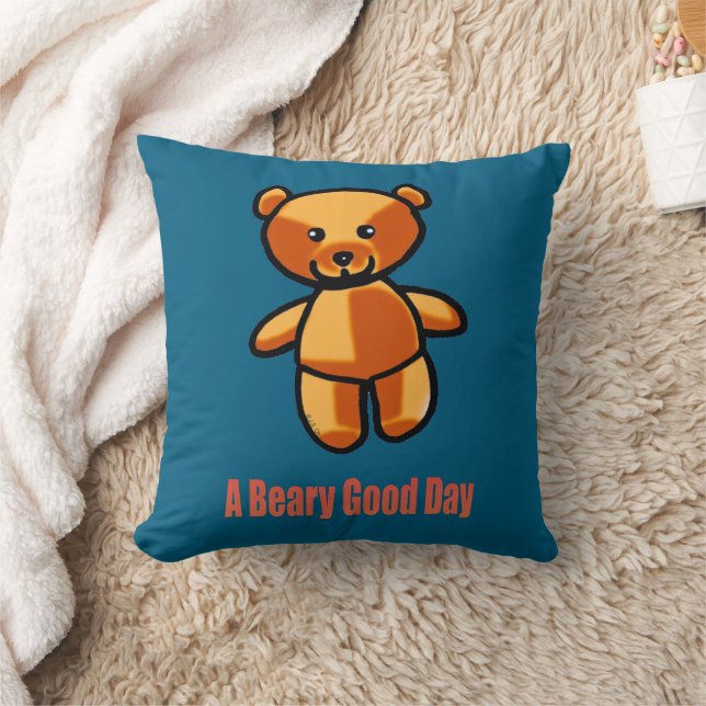 Coussin Illustration de jeu de mots d'ours en peluche de d (Couverture)