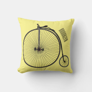 Coussin Illustration de la bande dessinée de vélo à grande