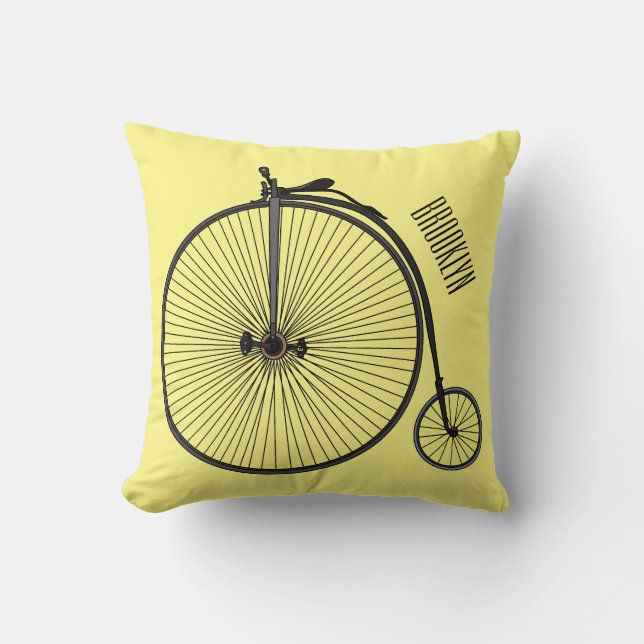 Coussin Illustration de la bande dessinée de vélo à grande (Recto)