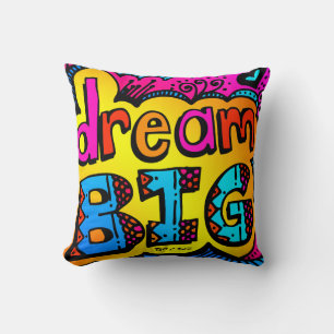 Coussin Illustration de la bande dessinée Dream Big Neon G
