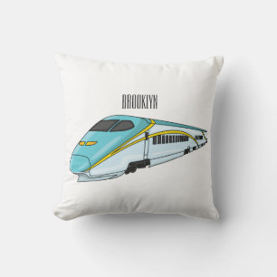 Coussin Illustration de la bande dessinée d'un train à bal