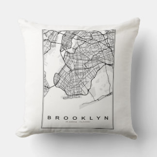 Coussin Illustration de la carte Brooklyn