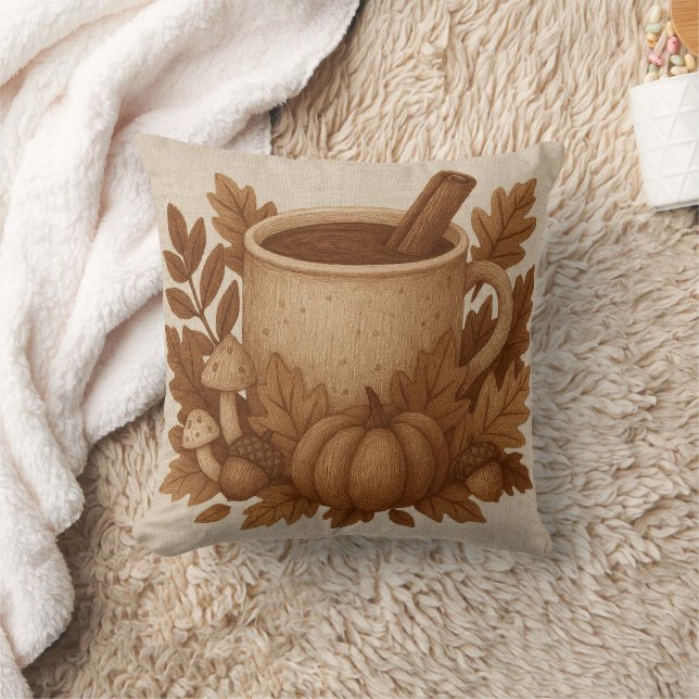 Coussin Illustration de la couronne d'automne Brown et de  (Couverture)