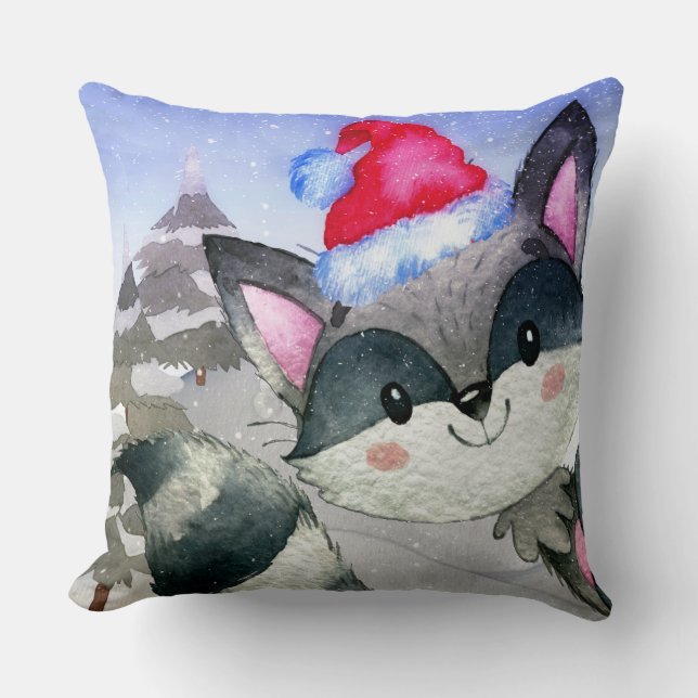 Coussin Illustration de la course des amis de la forêt d'h (Recto)