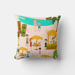 Coussin Illustration de la fête Swanky Pool