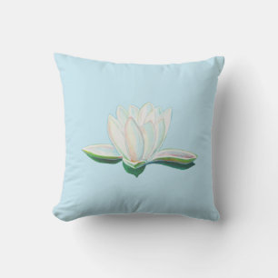 Coussin Illustration de la fleur de lotus blanc