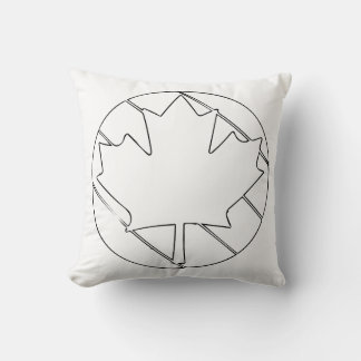 Coussin Illustration de la ligne Feuille d'érable canadien