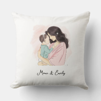 Coussin Illustration de la mère et du bébé