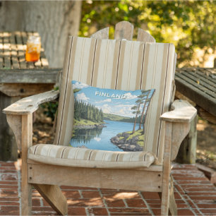 Coussin Illustration de la nature Finlande du texte person