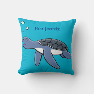Coussin Illustration de la petite tortue de mer
