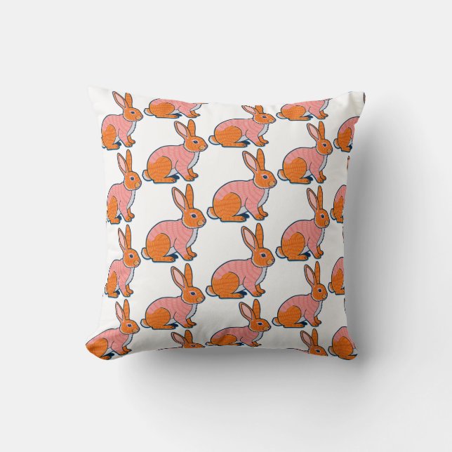 Coussin Illustration de lapin en peluche  (Recto)