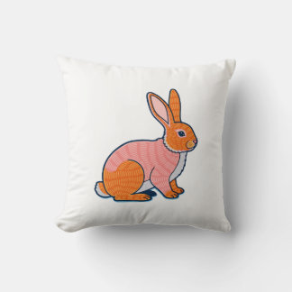 Coussin Illustration de lapin en peluche