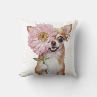 Coussin Illustration de l'aquarelle adorable Chihuahua