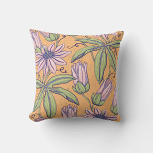 Coussin Illustration de l'aquarelle de fleurs pressées