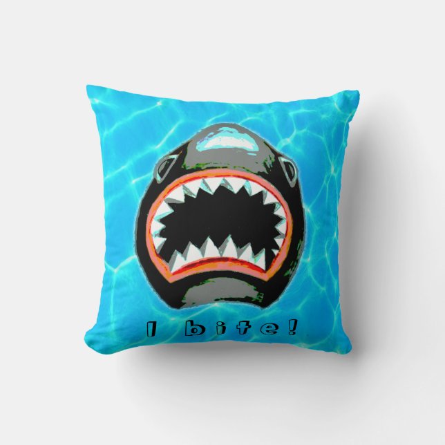 Coussin Illustration de l'aquarelle de requin (Recto)