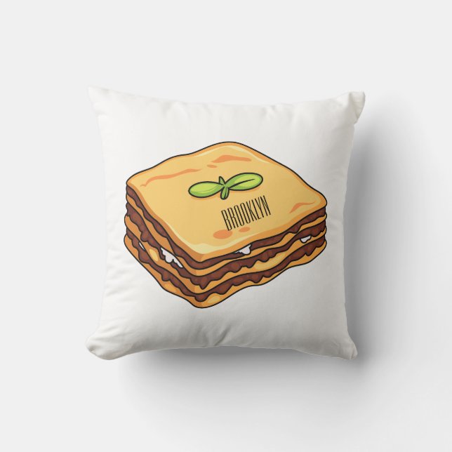 Coussin Illustration de Lasagna (Recto)