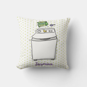 Coussin Illustration de lave-linge mignonne