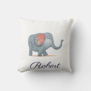 Coussin Illustration de l'éléphant mou Personnalisé votre