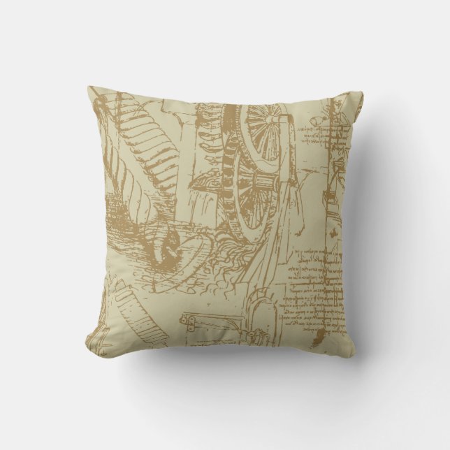 Coussin Illustration de Leonardo da Vinci (Recto)