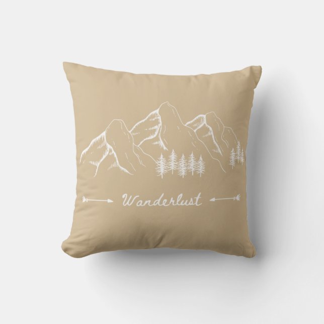 Coussin Illustration de l'errance dans les montagnes (Recto)