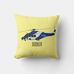 Coussin Illustration de l'hélicoptère de police