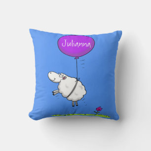 Coussin Illustration de l'humour en ballons de mouton mign