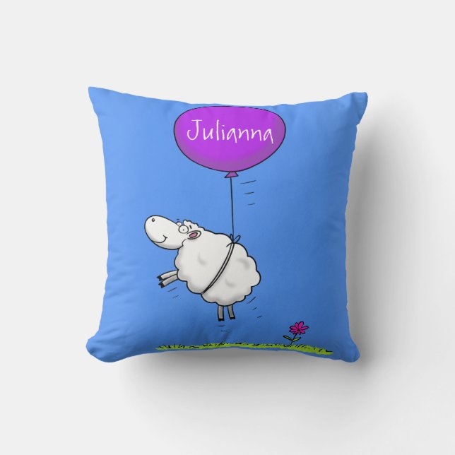 Coussin Illustration de l'humour en ballons de mouton mign (Recto)