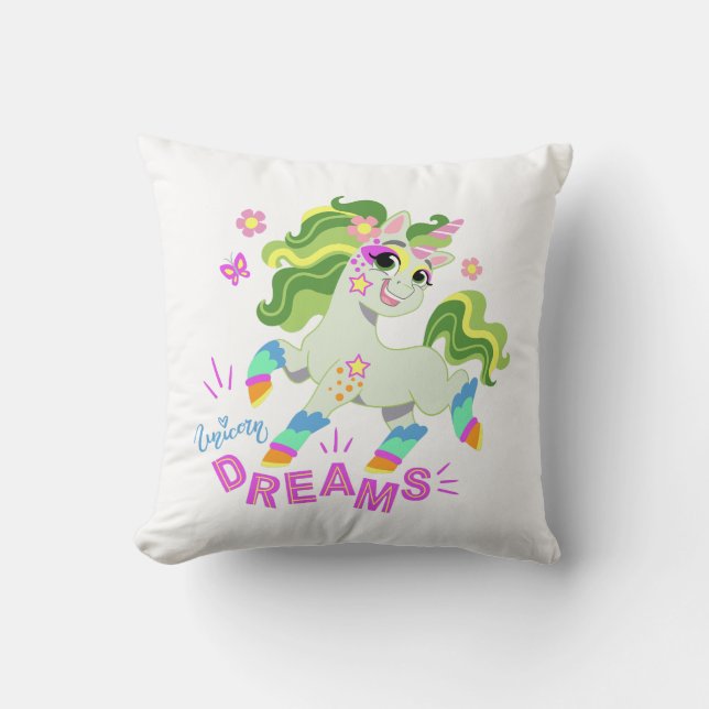 Coussin Illustration de licorne mignonne #2 (Recto)