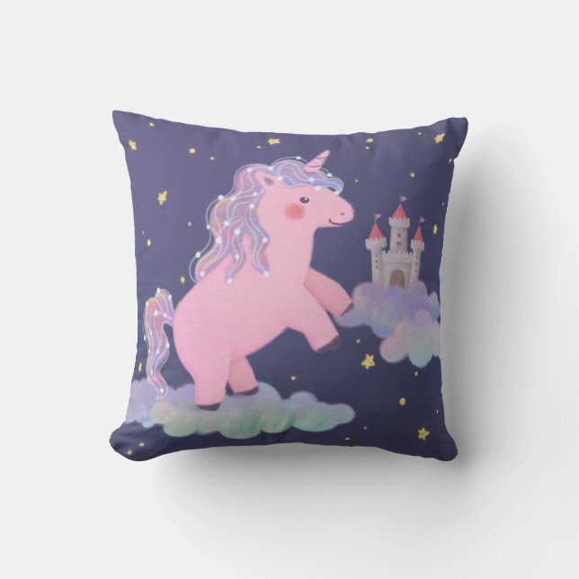 Coussin Illustration de l'Imaginaire du rêve de Unicorn (Recto)