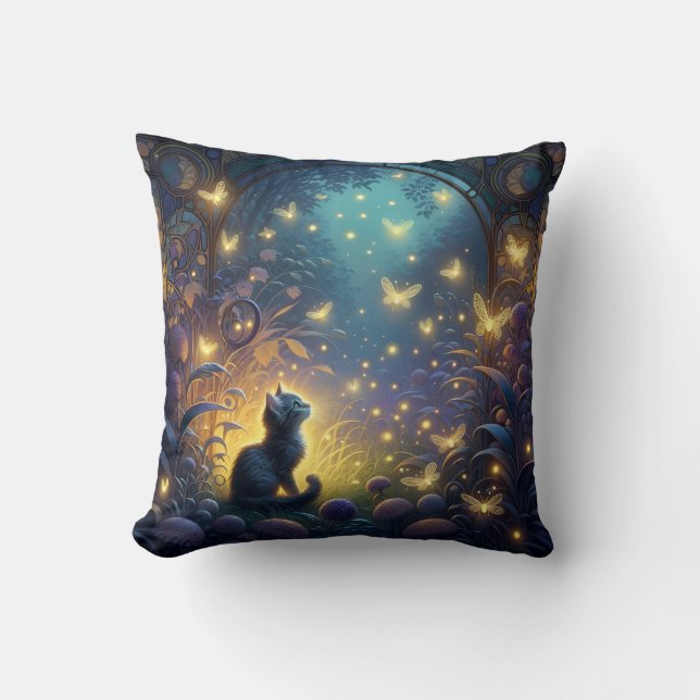 Coussin Illustration de l'Imaginaire Enchanted Forest Kitt (Recto)
