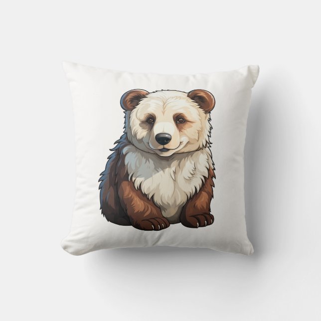 Coussin Illustration de l'ours de dessin (Recto)