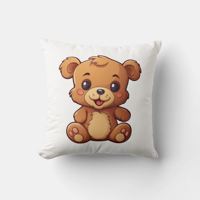 Coussin Illustration de l'ours de dessin (Recto)