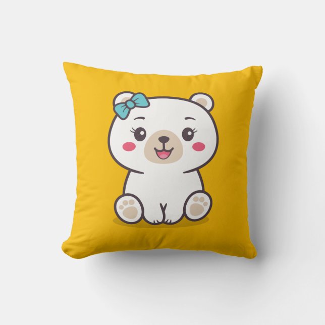 Coussin Illustration de l'ours en peluche (Recto)