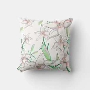 Coussin Illustration de lys blanc