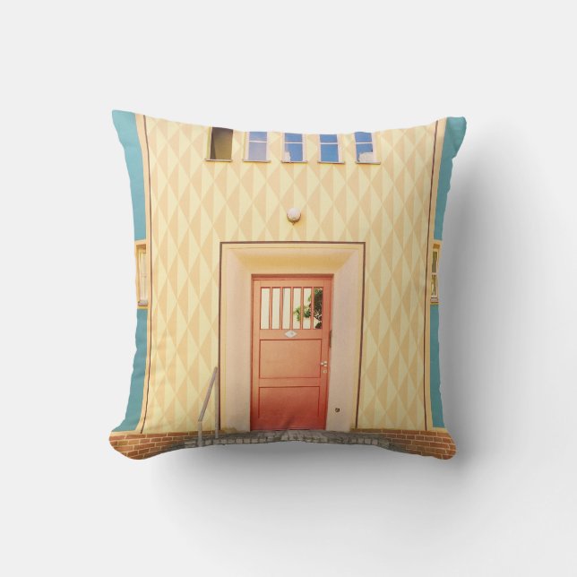 Coussin Illustration de maison jaune (Recto)
