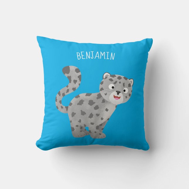 Coussin Illustration de mignon léopard des neiges (Recto)