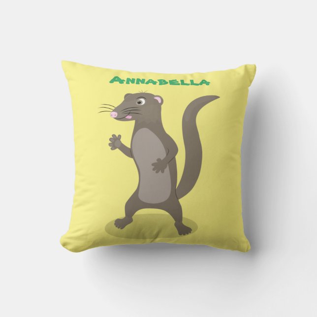 Coussin Illustration de mignonne mangouste (Recto)