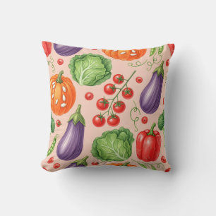 Coussin Illustration de motif de légumes colorés
