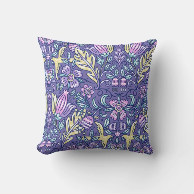 Coussin illustration de motif floral (Recto)