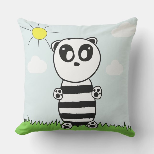 Coussin Illustration de Panda Mignon (Recto)