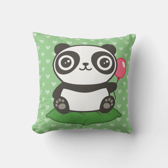 Coussin Illustration de Panda Mignon (Recto)