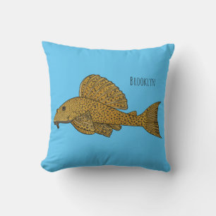 Coussin Illustration de poisson Pleco