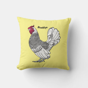 Coussin Illustration de poulet Sebright