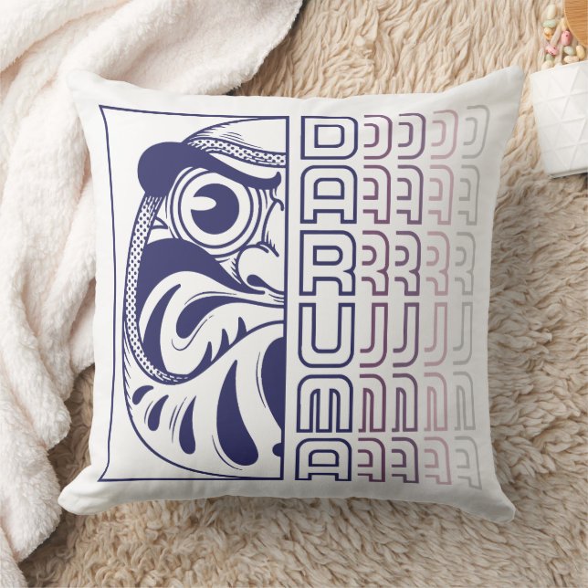 Coussin Illustration de poupée Daruma japonaise (Couverture)