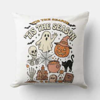Coussin Illustration de rassemblement hanté d'Halloween vi