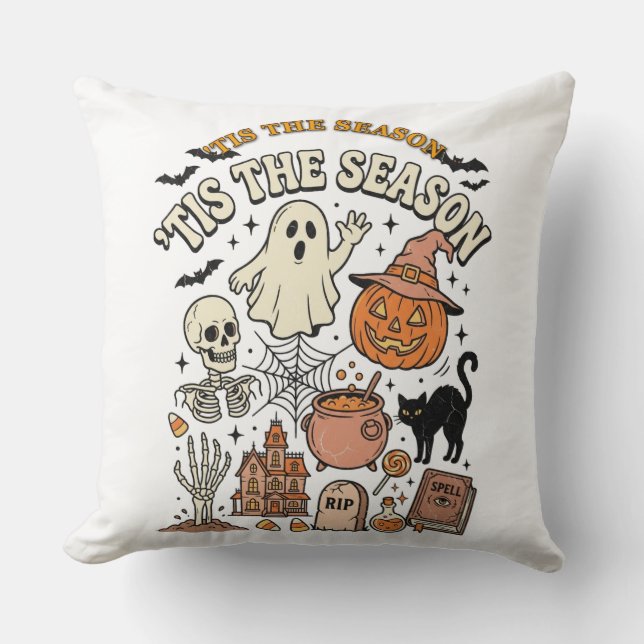 Coussin Illustration de rassemblement hanté d'Halloween vi (Recto)