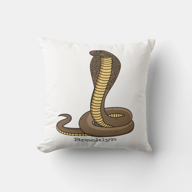 Coussin Illustration de serpent à cobra Brown (Recto)