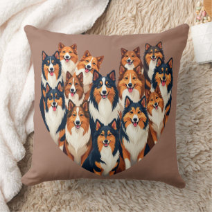 Coussin Illustration de Sheltie Heart Shetland Sheepdog