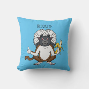 Coussin Illustration de singe Tamarin à tête de coton de s